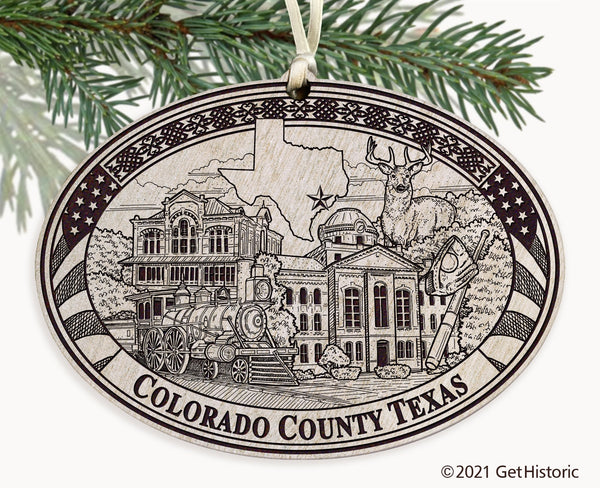 Colorado County Texas Engraved Ornament