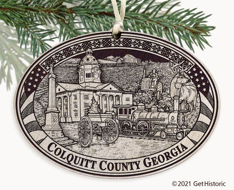 Colquitt County Georgia Engraved Ornament