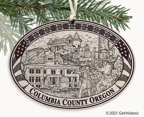 Columbia County Oregon Engraved Ornament