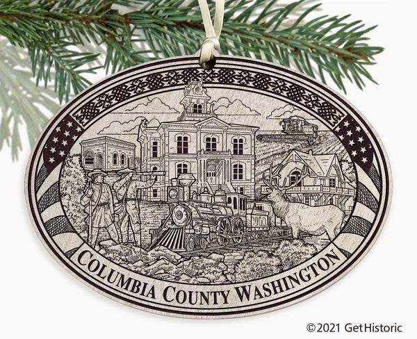 Columbia County Washington Engraved Ornament