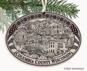 Columbia County Wisconsin Engraved Ornament