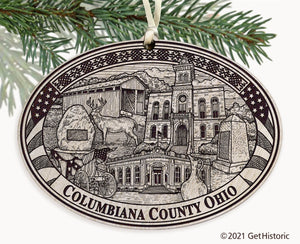 Columbiana County Ohio Engraved Ornament