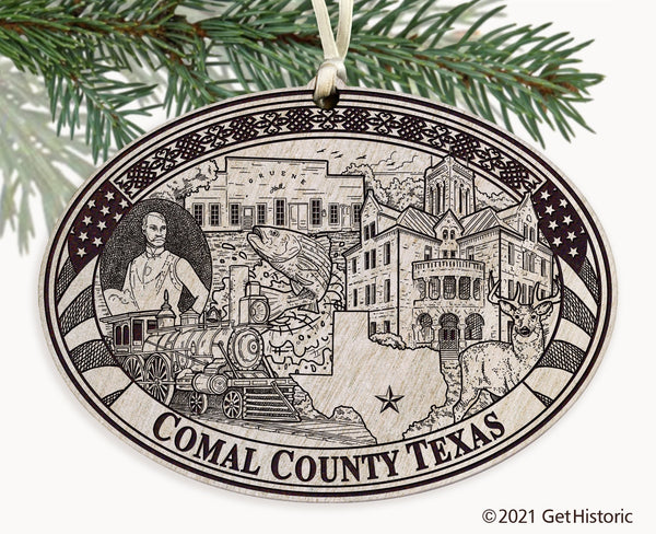 Comal County Texas Engraved Ornament