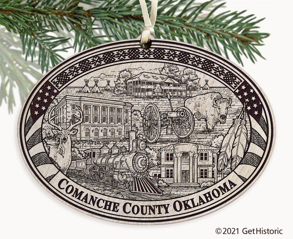 Comanche County Oklahoma Engraved Ornament