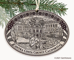 Contra Costa County California Engraved Ornament