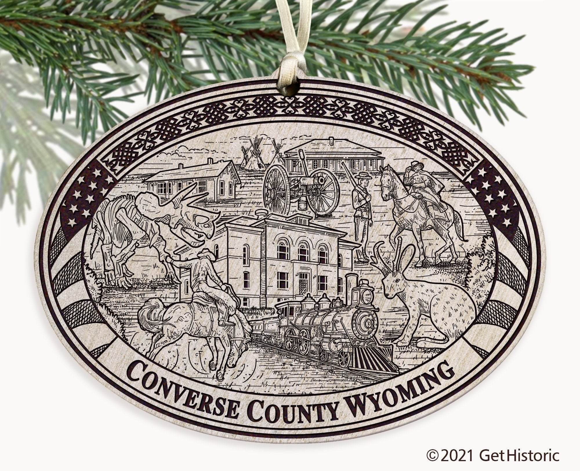 Converse County Wyoming Engraved Ornament