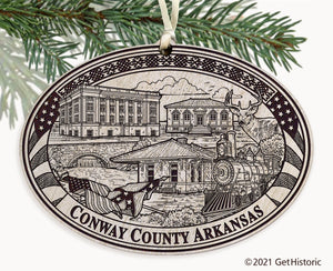 Conway County Arkansas Engraved Ornament
