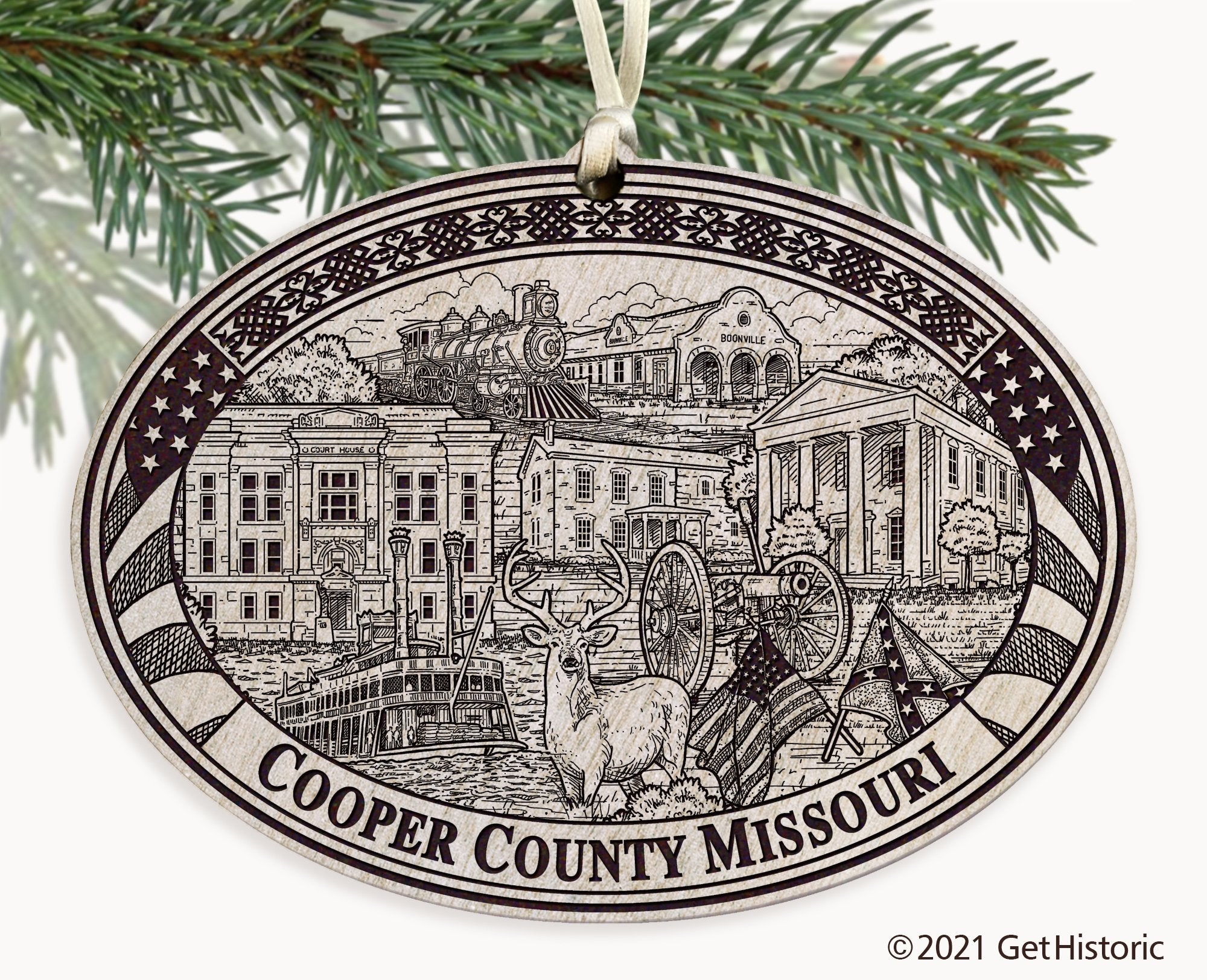Cooper County Missouri Engraved Ornament