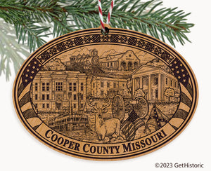 Cooper County Missouri Engraved Natural Ornament