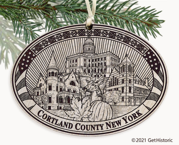 Cortland County New York Engraved Ornament