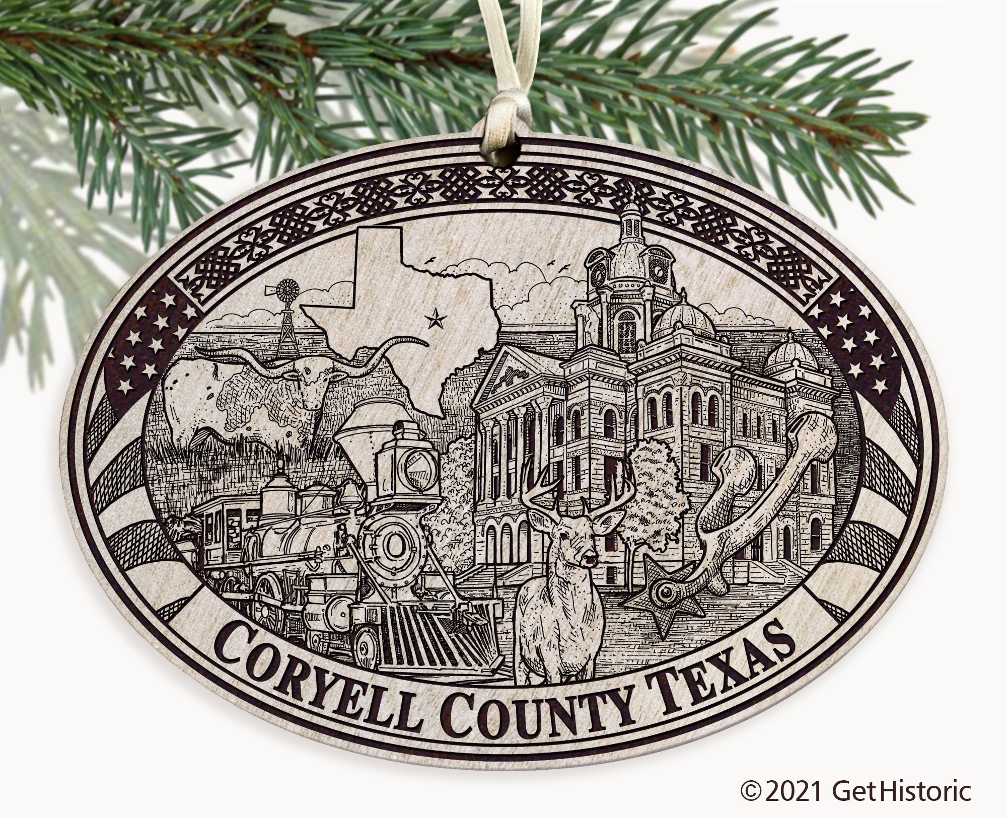 Coryell County Texas Engraved Ornament