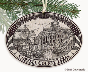 Coryell County Texas Engraved Ornament