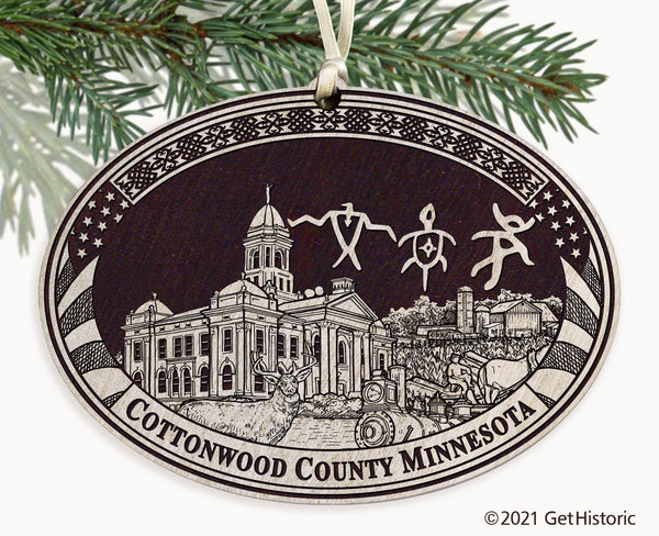 Cottonwood County Minnesota Engraved Ornament