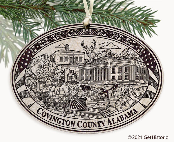 Covington County Alabama Engraved Ornament