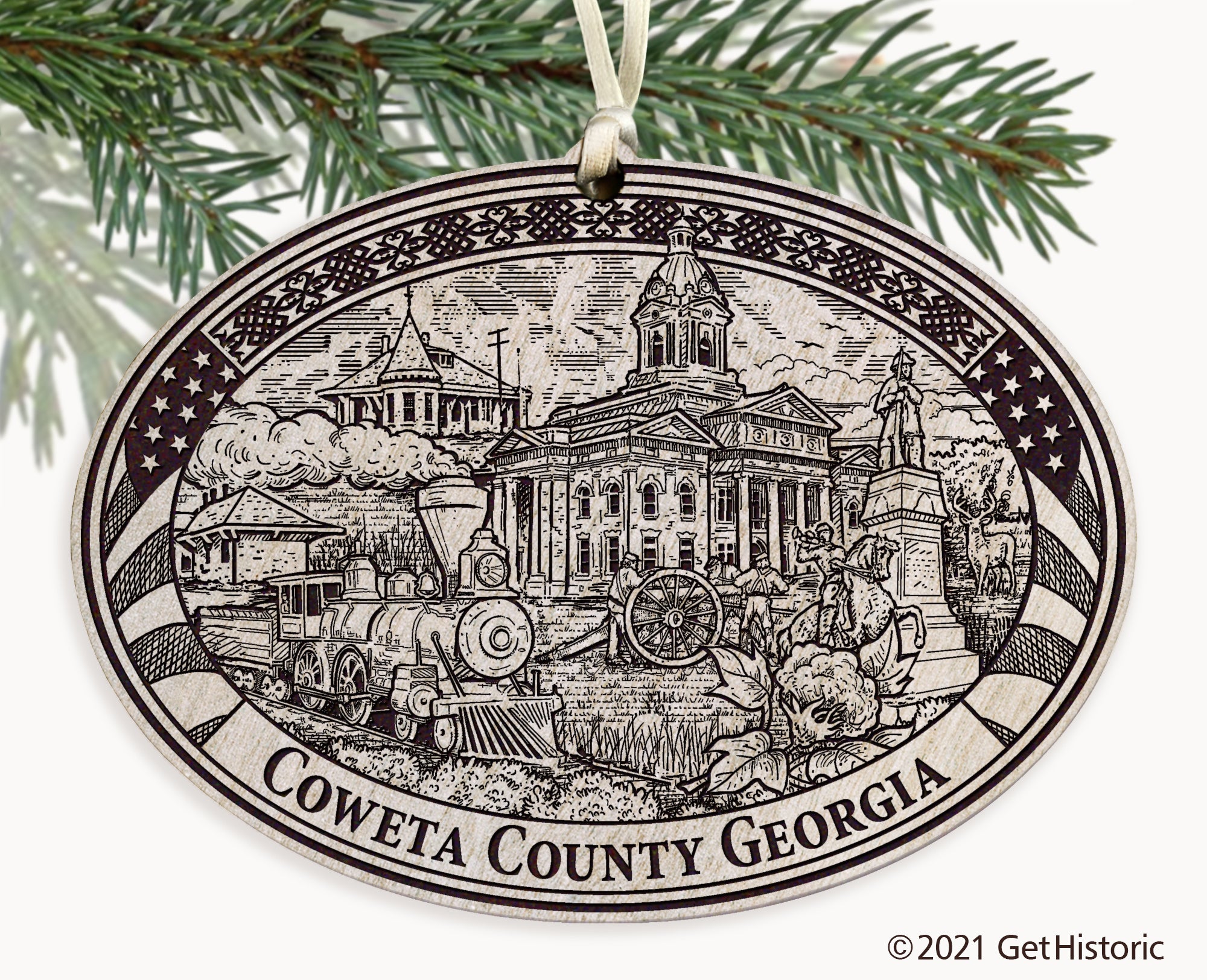 Coweta County Georgia Engraved Ornament
