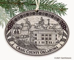 Craig County Oklahoma Engraved Ornament