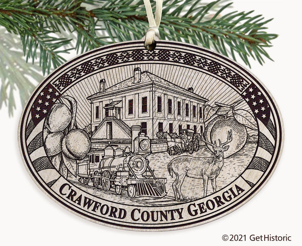 Crawford County Georgia Engraved Ornament
