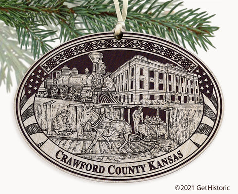 Crawford County Kansas Engraved Ornament