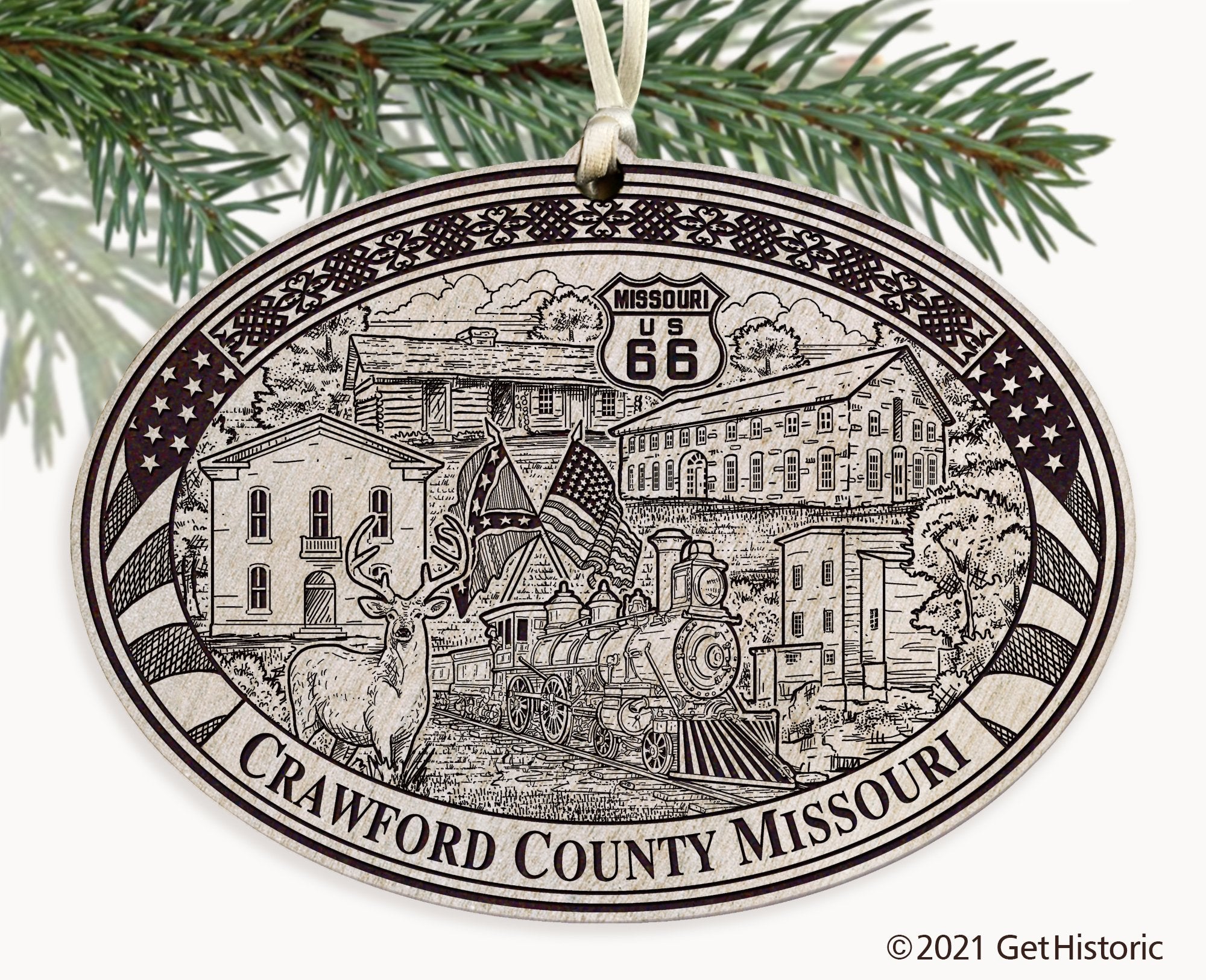 Crawford County Missouri Engraved Ornament