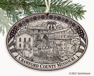Crawford County Missouri Engraved Ornament