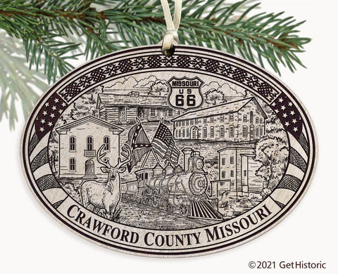 Crawford County Missouri Engraved Ornament