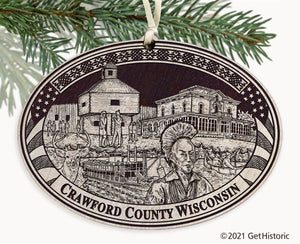 Crawford County Wisconsin Engraved Ornament