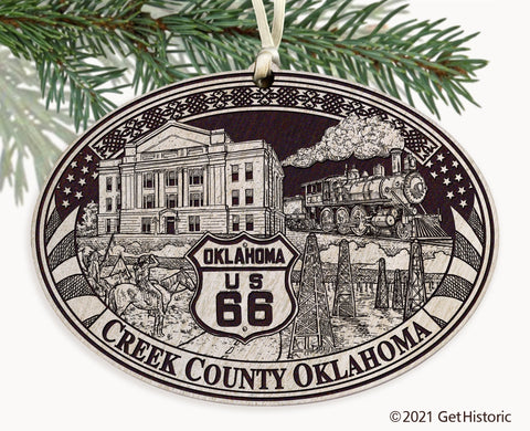 Creek County Oklahoma Engraved Ornament