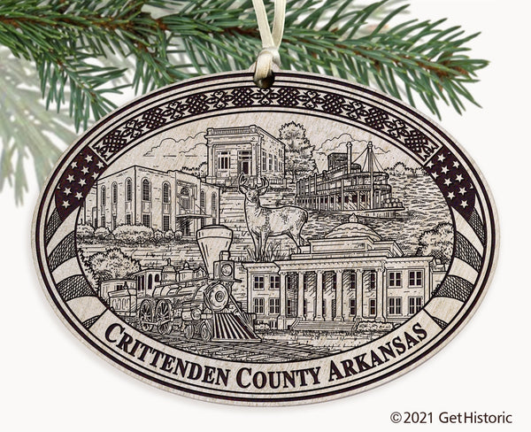 Crittenden County Arkansas Engraved Ornament