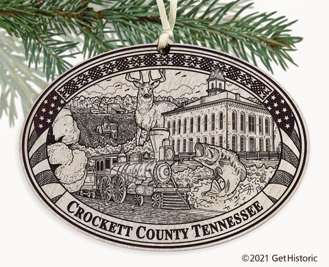 Crockett County Tennessee Engraved Ornament