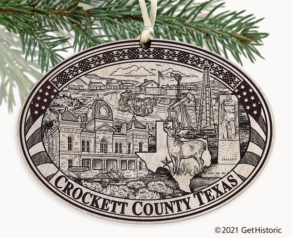 Crockett County Texas Engraved Ornament