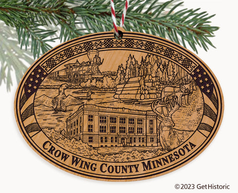 Crow Wing County Minnesota Engraved Natural Ornament