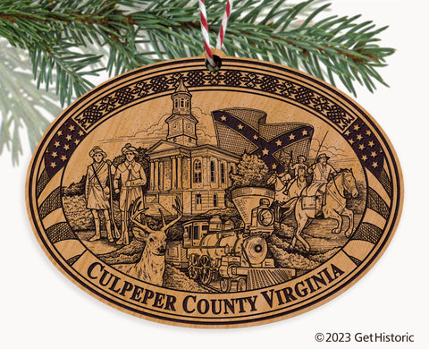 Culpeper County Virginia Engraved Natural Ornament