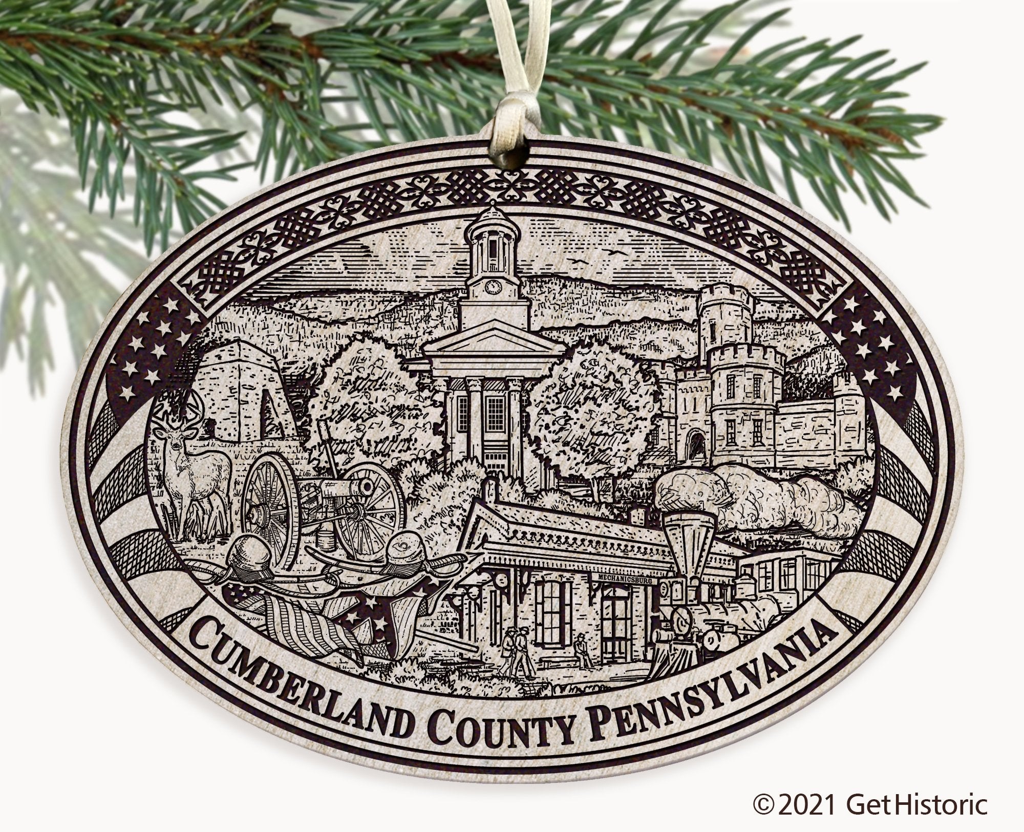 Cumberland County Pennsylvania Engraved Ornament