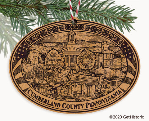 Cumberland County Pennsylvania Engraved Natural Ornament