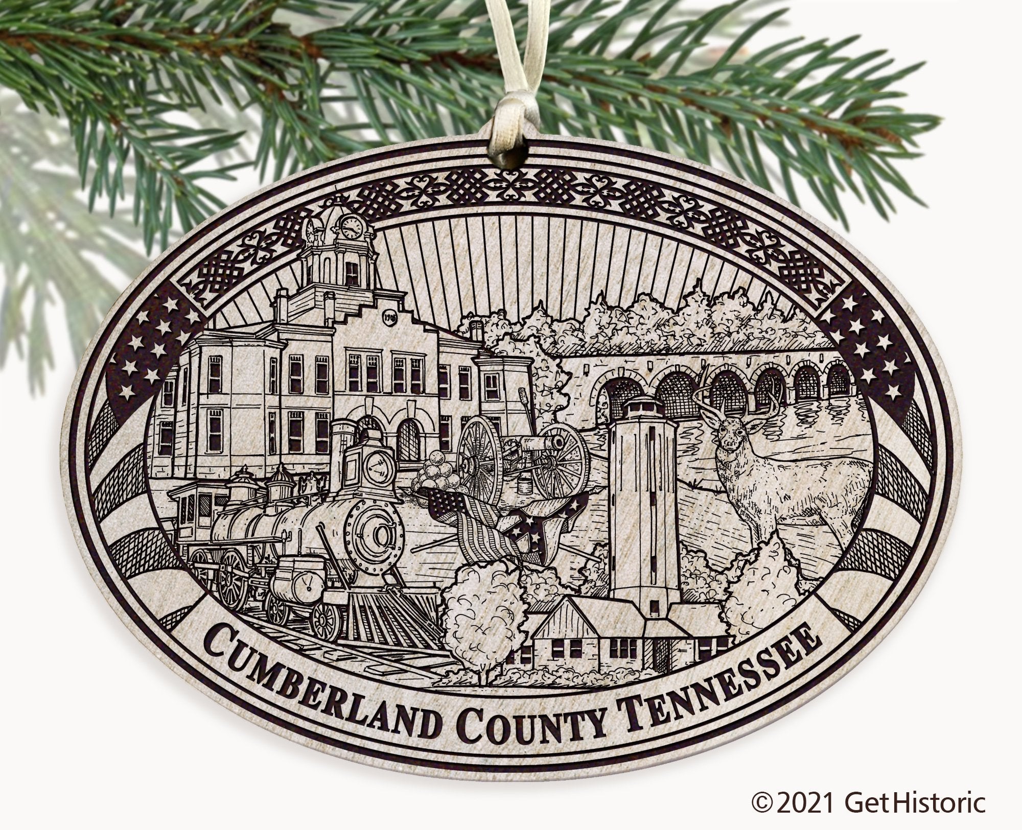 Cumberland County Tennessee Engraved Ornament