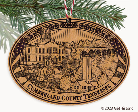Cumberland County Tennessee Engraved Natural Ornament