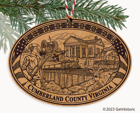 Cumberland County Virginia Engraved Natural Ornament