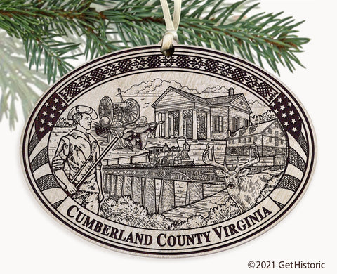 Cumberland County Virginia Engraved Ornament