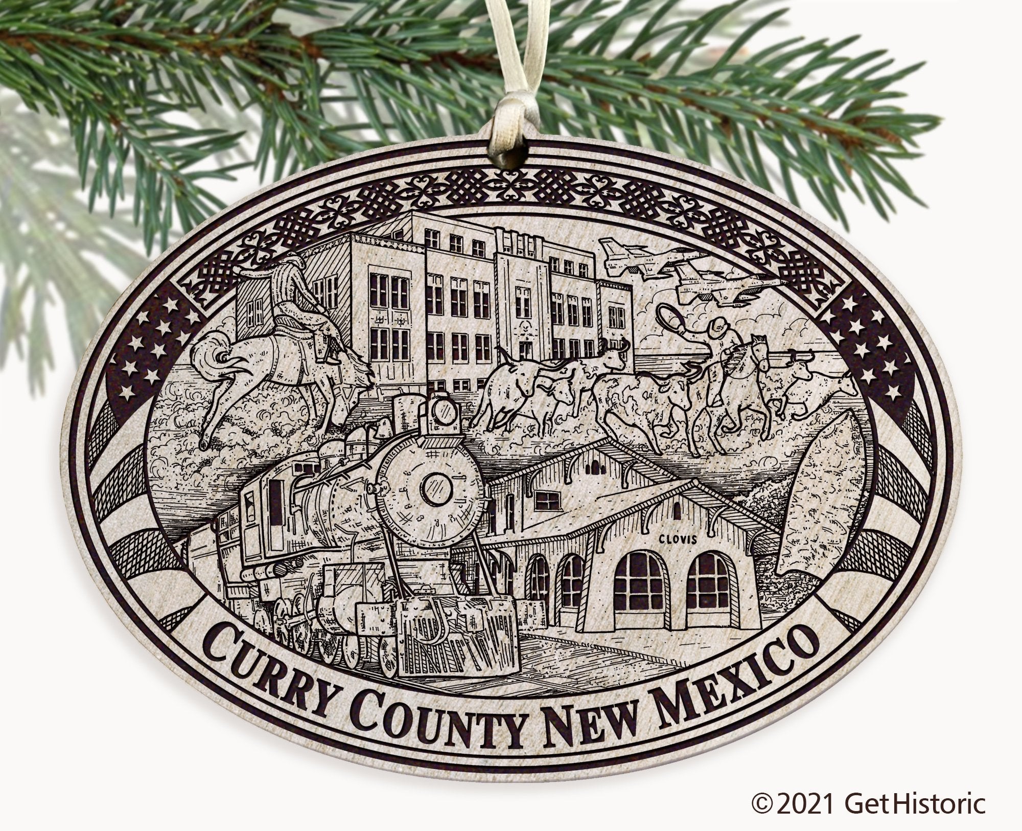 Curry County New Mexico Engraved Ornament