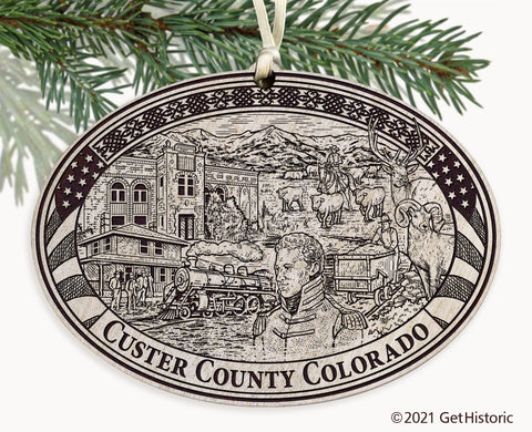 Custer County Colorado Engraved Ornament