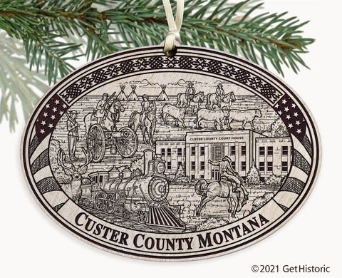 Custer County Montana Engraved Ornament