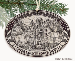 Custer County South Dakota Engraved Ornament