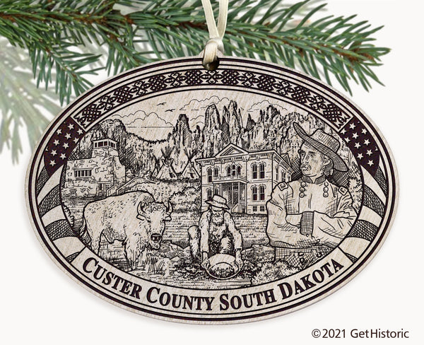Custer County South Dakota Engraved Ornament