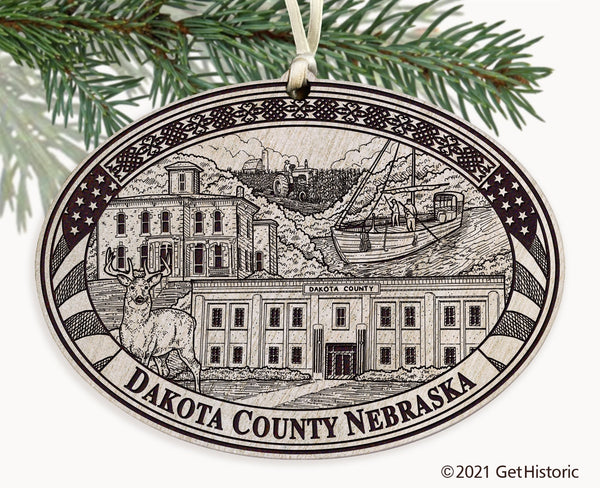 Dakota County Nebraska Engraved Ornament
