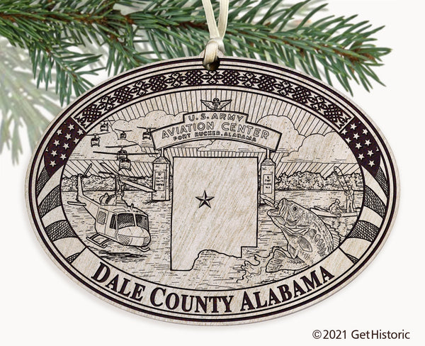 Dale County Alabama Engraved Ornament