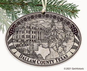 Dallam County Texas Engraved Ornament