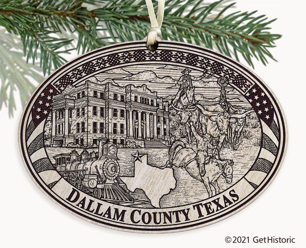 Dallam County Texas Engraved Ornament