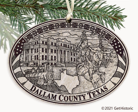 Dallam County Texas Engraved Ornament