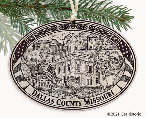Dallas County Missouri Engraved Ornament