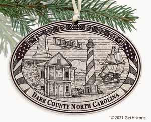 Dare County North Carolina Engraved Ornament